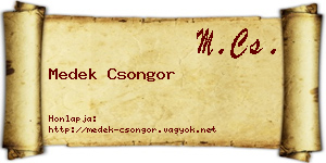 Medek Csongor névjegykártya